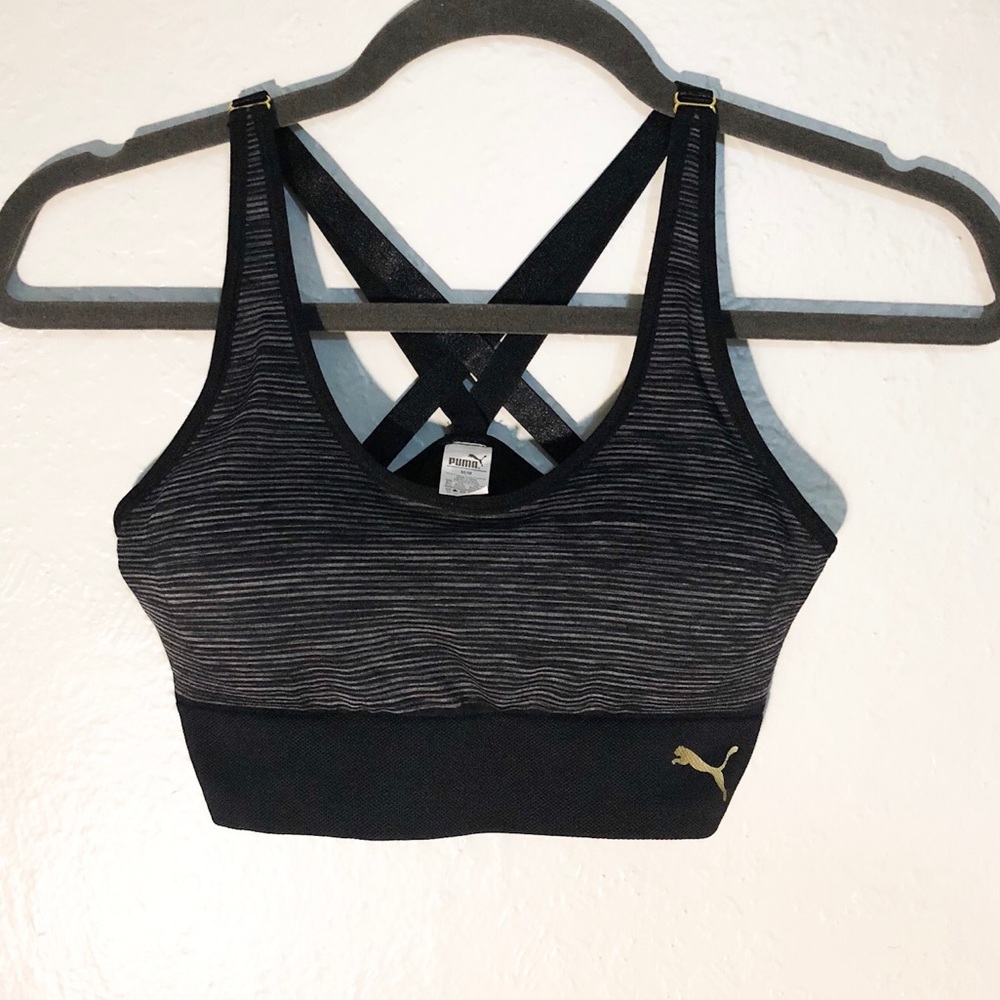 Puma NWOT black and grey sports bra (M)